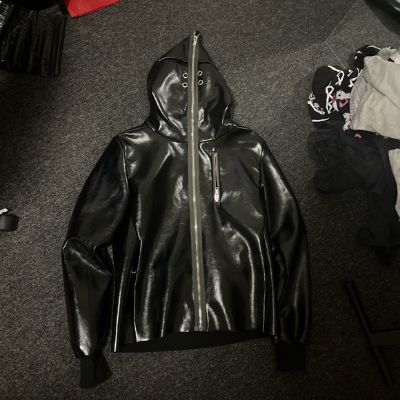 Rick Owen Leather Gimp Zip Up